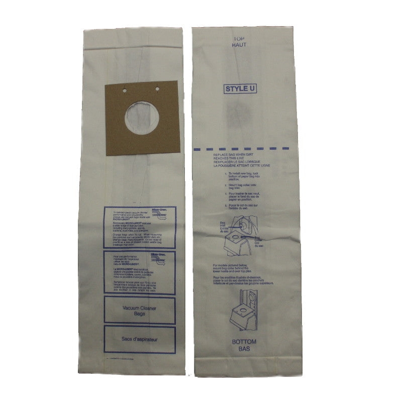Eureka Compatible Style U Bravo Uprights 100 Pack Bags 54310